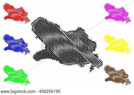 Fergusson Island (papua New Guinea, D'entrecasteaux Islands Archipelago) Map Vector Illustration, Sc
