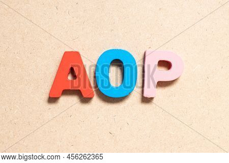 Color Alphabet Letter In Word Aop (abbreviation Of Annual Operating Plan Or Aspect-oriented Programm