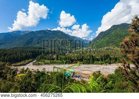 Beas River Bed Near Manali In Kullu Valley In Himachal Pradesh, India
