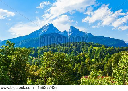 The Watzmann Is A Mountain In The Bavarian Alps Near The Berchtesgaden Village. The Watzmann Is The 