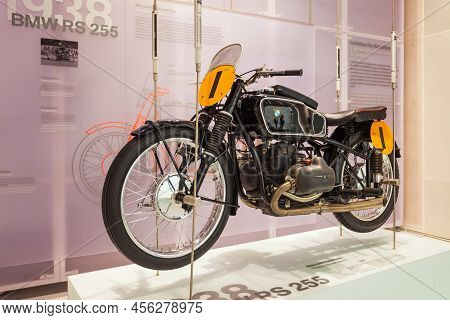 Munich, Germany - July 08, 2021: Vintage Classic Motorbike Classic Motorcycle Bmw Rs 255 1938 In Bmw