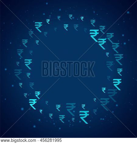 Rupee Symbol Frame With Text Space Vector Design Illustration