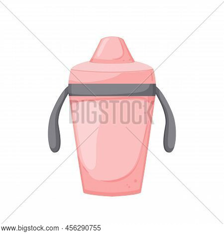 Milk Sippy Cup Cartoon. Milk Sippy Cup Sign. Isolated Symbol Vector Illustration