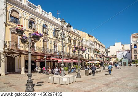 Ciudad Real,spain - May 26,2022 - View At The Mayor Square Of Ciudad Real. Ciudad Real Is A Municipa
