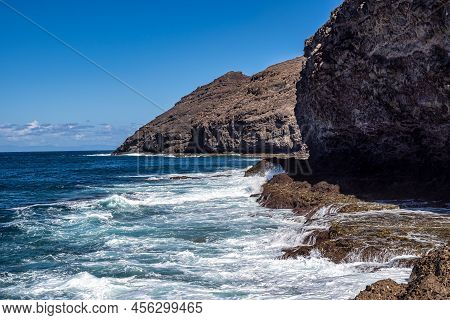 View Of The Coastline Of Puerto De La Aldea Of The Village Of San Nicolas In Gran Canaria In Spain