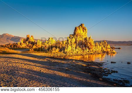 Mono Lake Is A Salty Alkaline Lake In Mono County, California, United States Of America. It Has An A