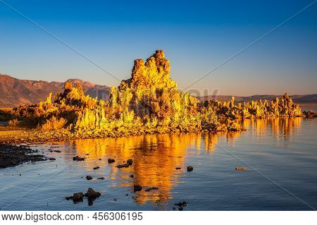 Mono Lake Is A Salty Alkaline Lake In Mono County, California, United States Of America. It Has An A