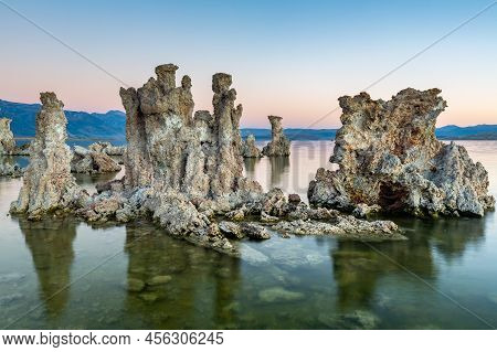 Mono Lake Is A Salty Alkaline Lake In Mono County, California, United States Of America. It Has An A