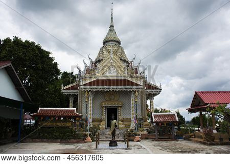 Ancient Small Shrine And Worship For Thai People Travelers Travel Visit And Respect Praying Blessing