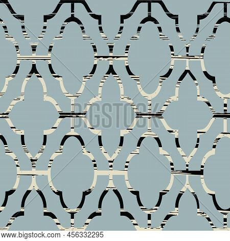 Dusty Blue Black Grey Wallpaper Repeat Pattern Vector Print