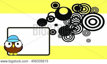 Happy Owl Kid Cartoon Background Illustration In Vector Format