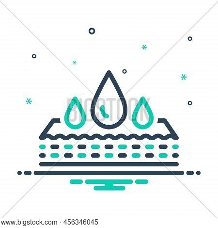 Mix Icon For Absorption Soaking Consumption Moisture Droplet Waterproof Humidity Wetness Dampness