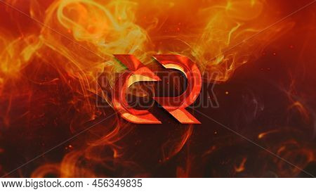 3d Rendering Cryptocurrency Decred Coin On Colorful Background, Cryptocurrency Concept 3d Illustrati
