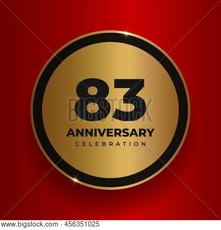 83 Years Anniversary Celebration Background. Celebrating 83rd Anniversary Event Party Poster Templat
