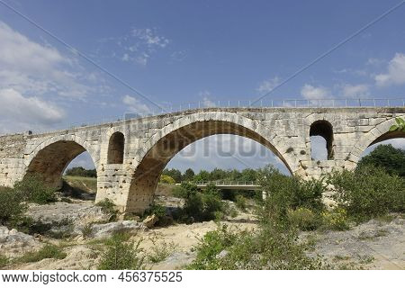 The Structure Of The Pont Julien (the Julien Bridge), Part Of The Ancient Via Domitia , Spanning Ove