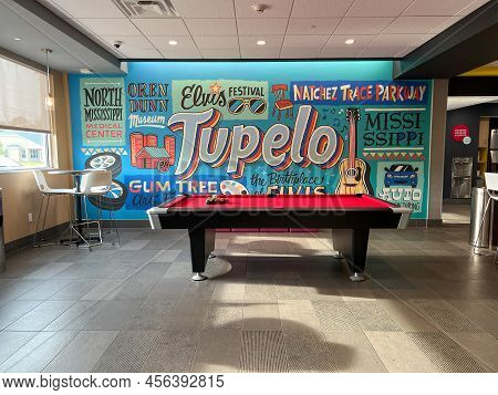 The Tupelo Mural In The Tru Hotel Lobby In Tupelo, Mississippi.