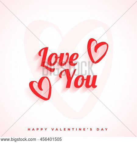 Hand Drawn Love You Message Background Vector Design Illustration
