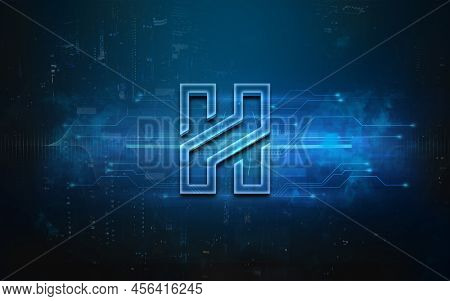 3d Rendering Cryptocurrency Heven Coin On Colorful Background, Cryptocurrency Concept 3d Illustratio