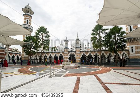 Kuala Lumpur, Malaysia - 01 February, 2020: Jamek Mosque, Officially Sultan Abdul Samad Jamek Mosque