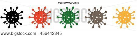 Set Of Monkeypox Icons. Pox Virus Concept. Vector Illustration