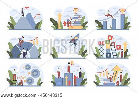 Be Better Concept Set. Self Esteem Boosting, Self-improvment