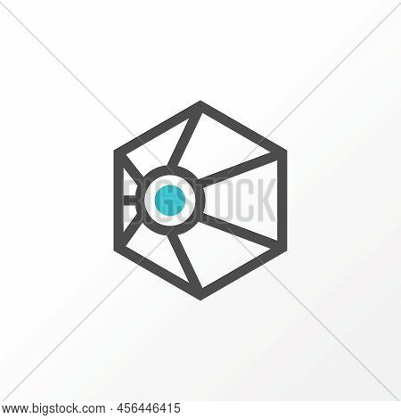 Simple Illustration 3d On Line Hexagon With Focus Point Image Graphic Icon Logo Design Abstract Conc