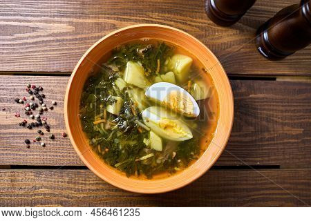Broth With Egg And Bread With Sour Cream