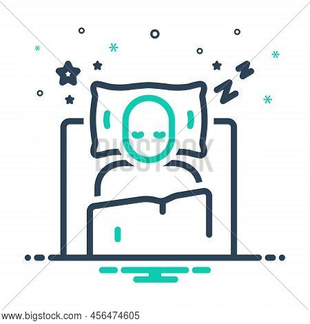 Mix Icon For Sleep Slumber Somnolence Nap Shut-eye Catnap Room Bedtime Pillow Dream Human