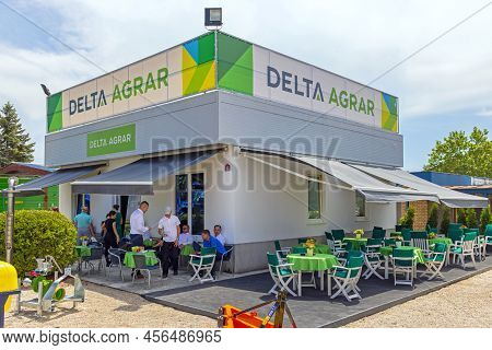 Novi Sad, Serbia - May 21, 2022: Delta Agrar Booth At Agriculture Trade Fair Expo Sunny Day.