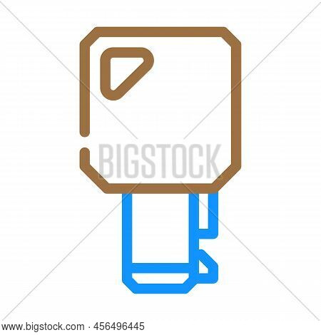 Key For Twist Lock Color Icon Vector. Key For Twist Lock Sign. Isolated Symbol Illustration