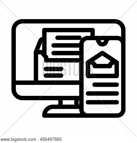 Responsive Email Design Line Icon Vector. Responsive Email Design Sign. Isolated Contour Symbol Blac
