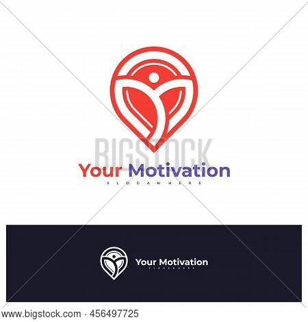 Point People Logo Design Vector Template, Initial M With People Logo Concepts Illustration.