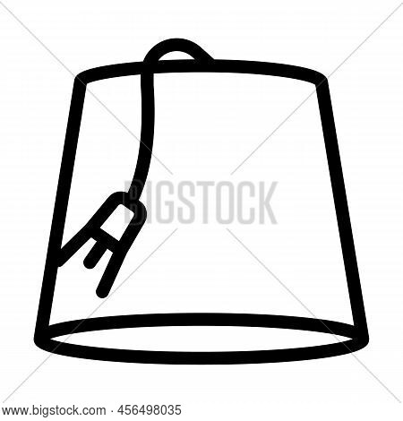 Fez Turkish Hat Line Icon Vector. Fez Turkish Hat Sign. Isolated Contour Symbol Black Illustration
