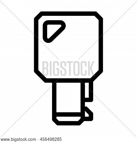 Key For Twist Lock Line Icon Vector. Key For Twist Lock Sign. Isolated Contour Symbol Black Illustra