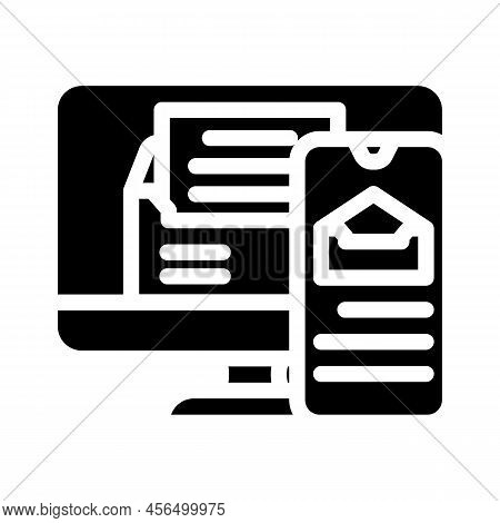 Responsive Email Design Glyph Icon Vector. Responsive Email Design Sign. Isolated Symbol Illustratio
