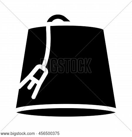 Fez Turkish Hat Glyph Icon Vector. Fez Turkish Hat Sign. Isolated Symbol Illustration