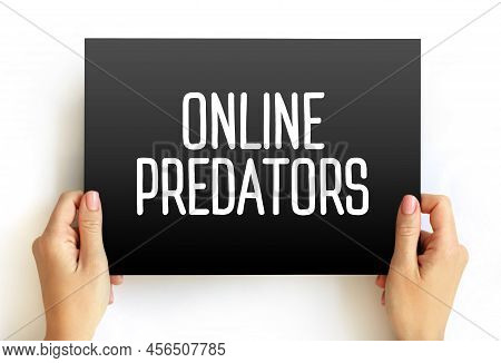 Online Predators - Individuals Who Commit Sexual Abuse That Takes Place On The Internet, Text Concep