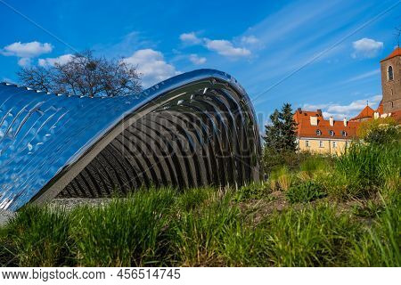 Wroclaw, Poland - April 18, 2022: Nawa Arch Near Grass On Street