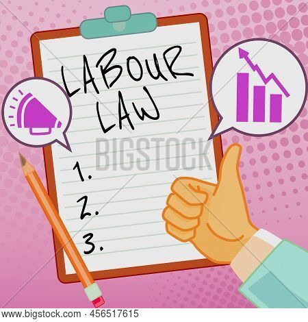 Handwriting Text Labour Law. Business Approach Rules Implemented By The State Between Employers And 