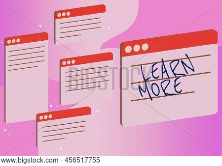Inspiration Showing Sign Learn More. Business Approach Deepen Knowledge Of The Thing You Want To Do 