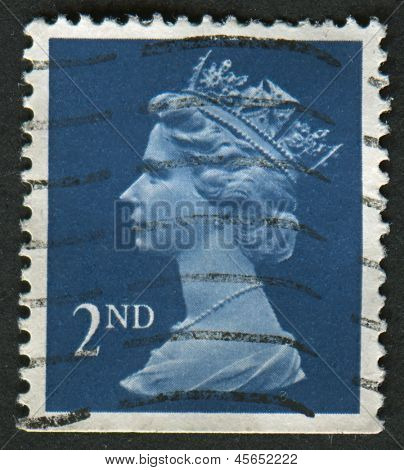 UK-CIRCA 1993: et frimærke, trykt i UK viser billede af Elizabeth II er den forfatningsmæssige monark af 16