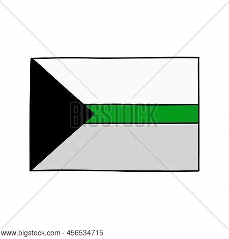 Demiromantic Pride Flag Doodle Icon, Vector Illustration