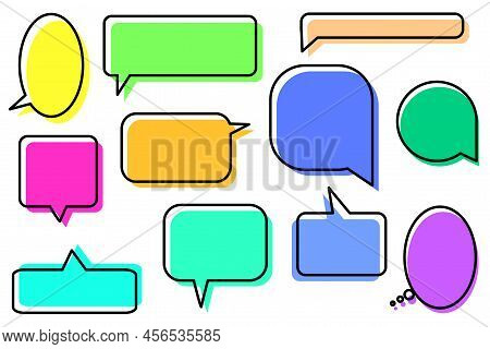 Colored Bubble Speech. Message Bubble. Dialog, Chat Speech Bubble. Vector Illustration. Stock Image.