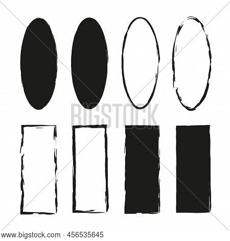 Black Grunge Frames. Edge Frame. Abstract Texture. Vector Illustration. Stock Image.