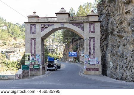 Dir, Kpk, Pakistan - June, 11, 2022: Entrance Gate Of Kumrat Valley In Dir, Kpk, Pakistan