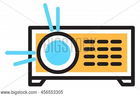 Radio Icon. Old Sound Speaker Color Symbol