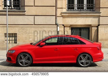 Krakow, Poland - August 28, 2018: Audi S3 High End Car Parked In Krakow. Poland Has 33 Million Regis