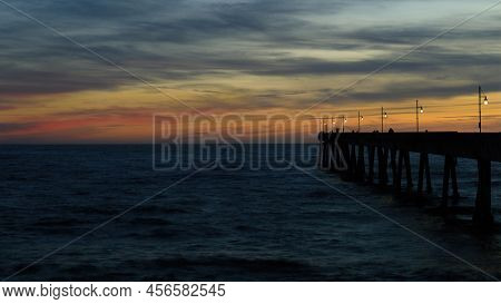 Twilight Skies Over Pacifica Municipal Pier. Pacifica, San Mateo County, California, Usa.