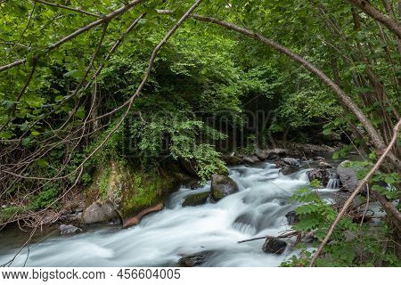 Valira Del Orient River In Cami Ral La Massanain Summer In Andorra.