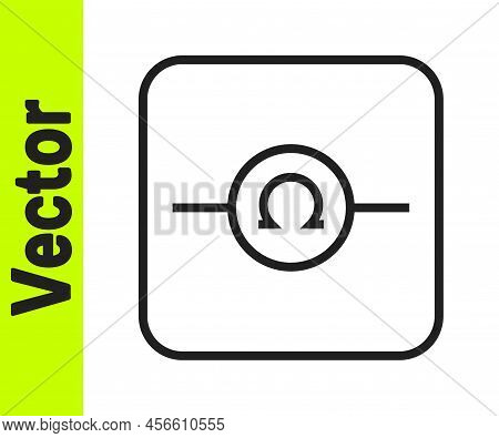 Black Line Ohmmeter Icon Isolated On White Background. Vector